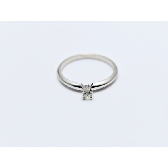 Unique 14K Solid White Gold Wedding Engagement Solitaire Round Cut Diamond Ring - Picture 9 of 16